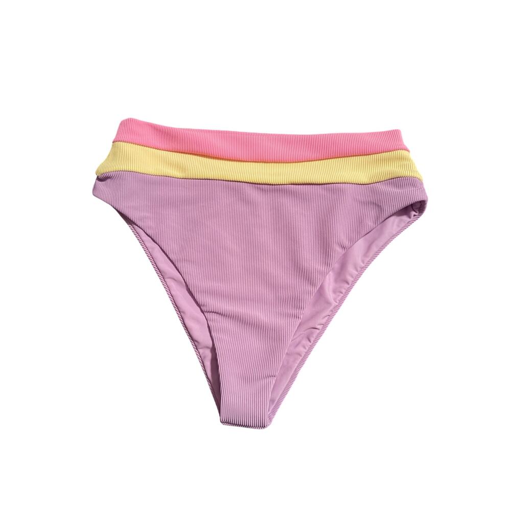 🆕Beach Riot Heidi Ribbed Bikini Bottoms Women’s Medium M Pastel Colorblock Swim - Picture 3 of 8